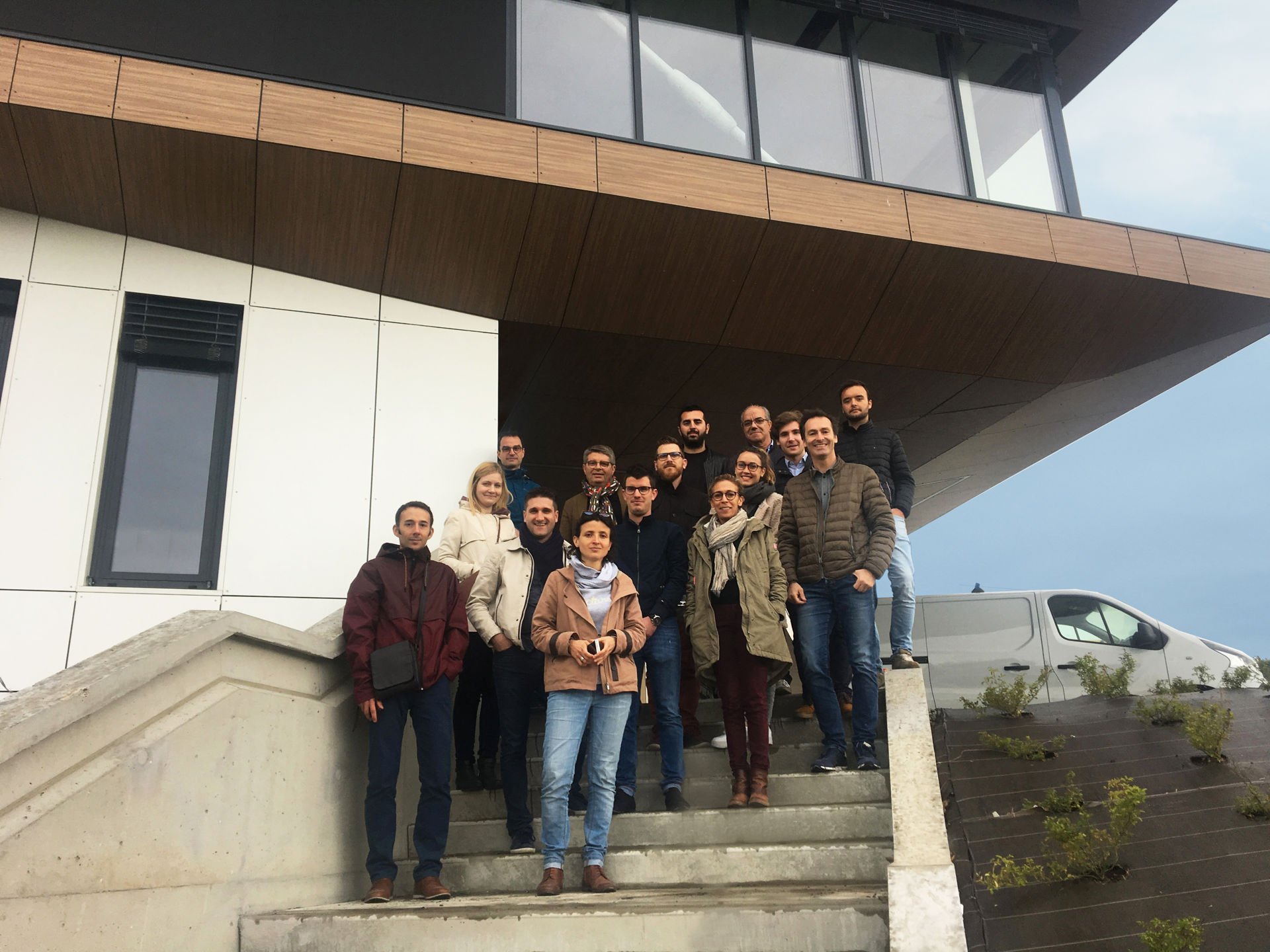 Visite de chantier avec une partie de l’agence sur notre construction d’un centre de dialyse Passivhaus à Saint Priest en Jarez