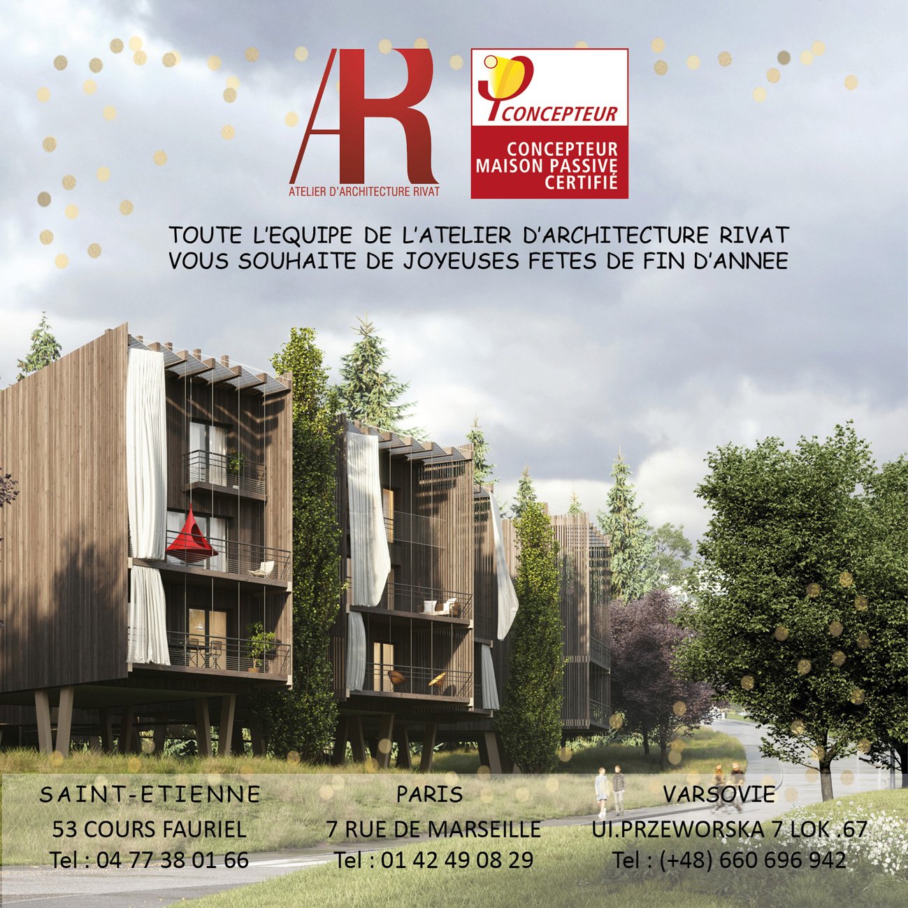 Toute l’équipe de l’Atelier d’Architecture RIVAT vous souhaite de joyeuses fêtes de fin d’année ✨